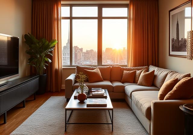 Bespoke pillows styled in a modern New York penthouse